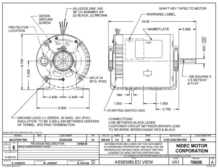D7998 Visual Guide US-Nidec 7998 - cemotors