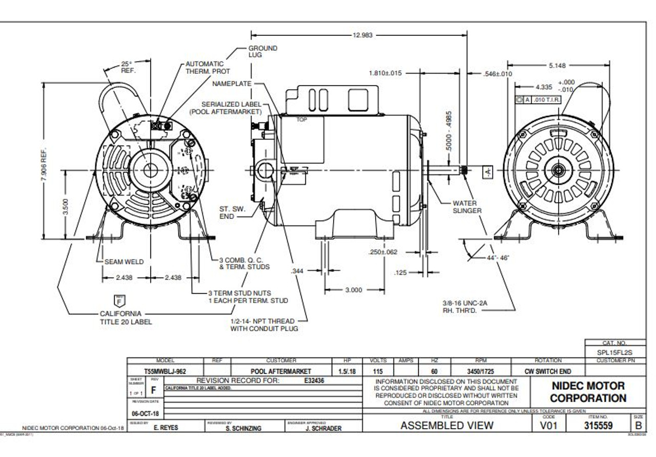 9352-5106 Replacement Motor - cemotors