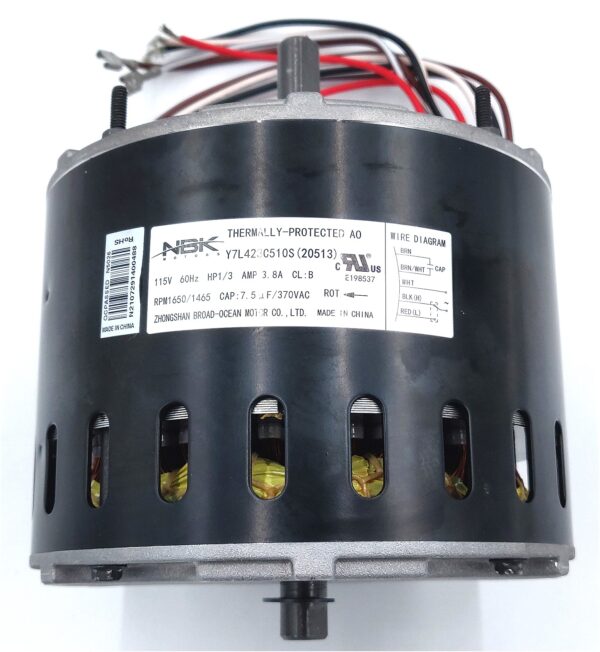thumbnail image 2 of Hvac Fan Motor NBK-20591 Condenser Fan Motor 208-230V, 825 RPM, 1 2 of 14