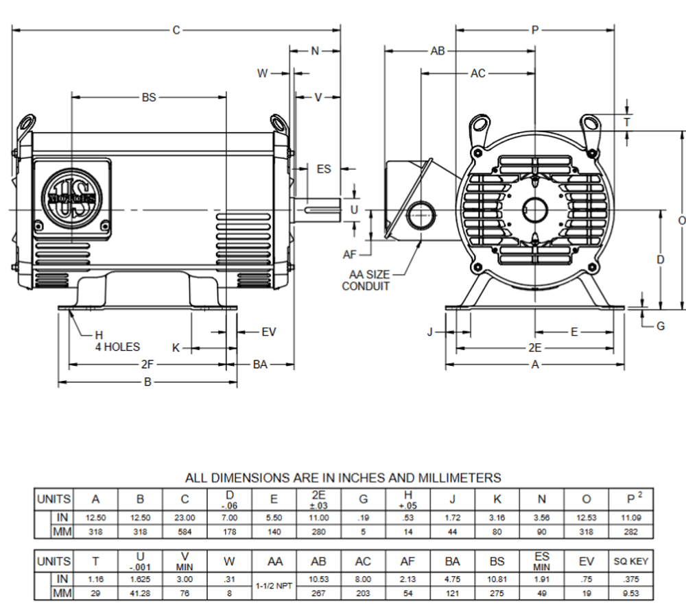 284tsc Frame Chart.pdf 286TSTDP4023 Replacement Motor - cemotors