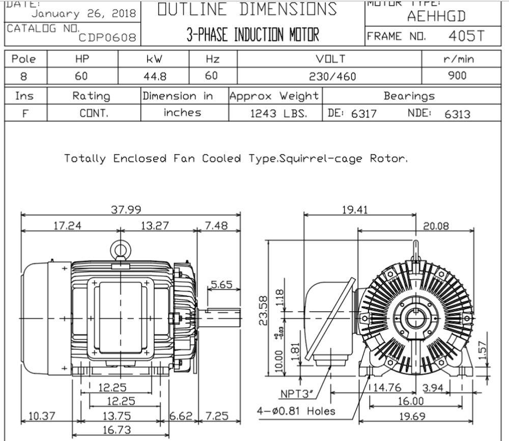 TECO CDP1004 Aggregate Duty Motor - cemotors