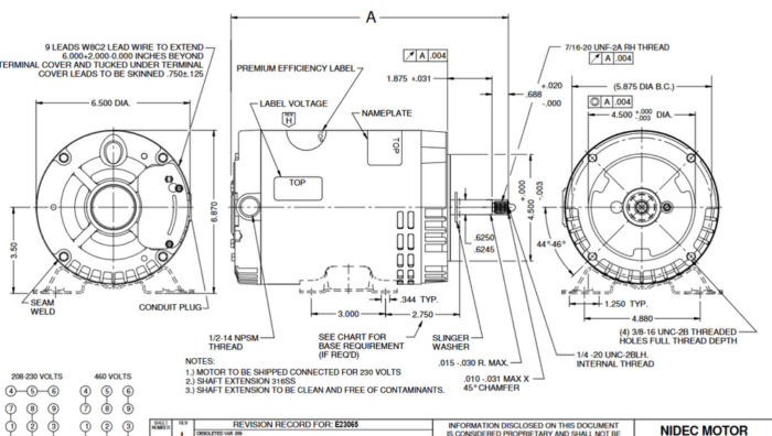 US-Nidec EE734 Commercial Pump Motor - cemotors