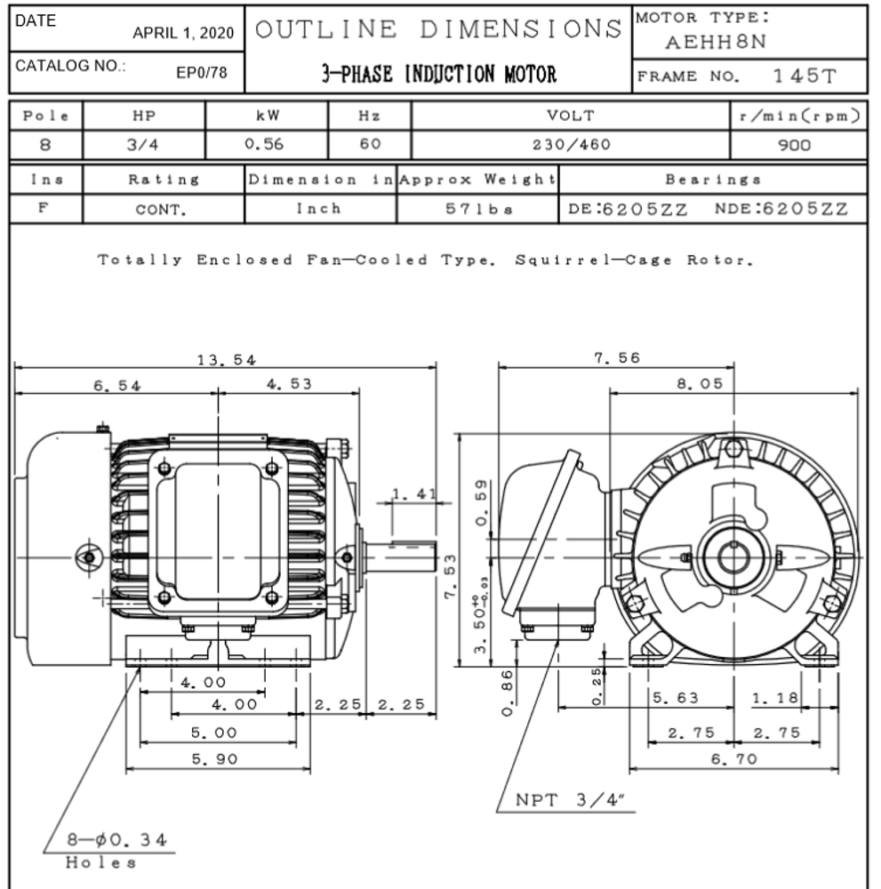 TECO EP0/78 Severe Duty Motor - cemotors