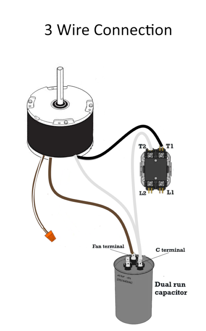 Convert to a 3-Wire Configuration Using a Dual Run Capacitor - cemotors